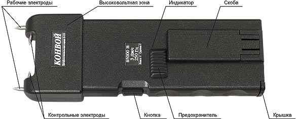 ЭШУ Конвой. Чертеж электрошокера.