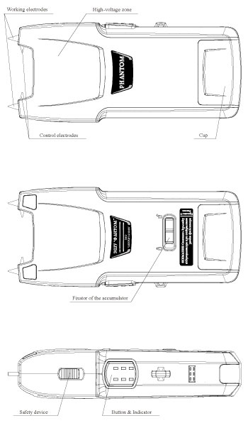Electroshock weapon Phantom 26W. Technical characteristics.